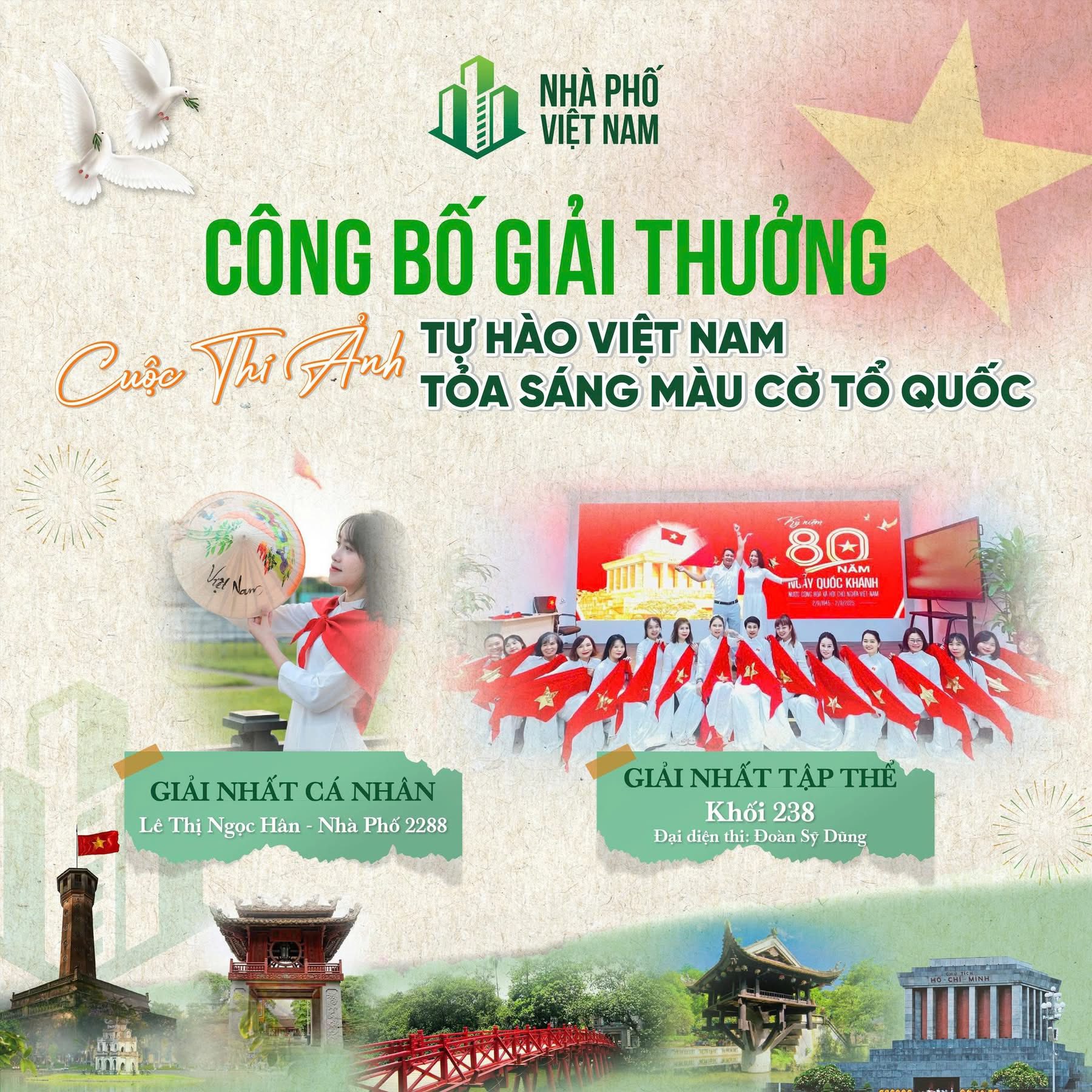 CHÚC MỪNG CÁC THÀNH VIÊN ĐOẠT GIẢI TRONG CUỘC THI ẢNH: "TỰ HÀO VIỆT NAM - TOẢ SÁNG MÀU CỜ TỔ QUỐC"